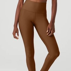 🎁 Alo Yoga 7/8 High-Waist Airlift Leggings  & Aspire Tank Set - Cinnamon Brown
